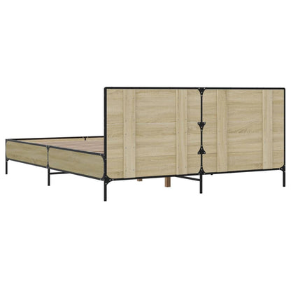 vidaXL Bed Frame without Mattress Sonoma Oak 135x190 cm Double
