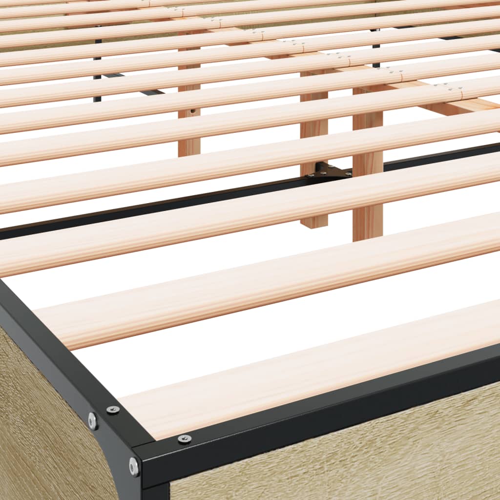 vidaXL Bed Frame without Mattress Sonoma Oak 135x190 cm Double