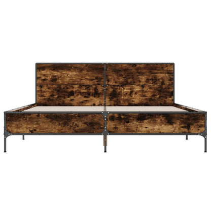 vidaXL Bed Frame without Mattress Smoked Oak 135x190 cm Double
