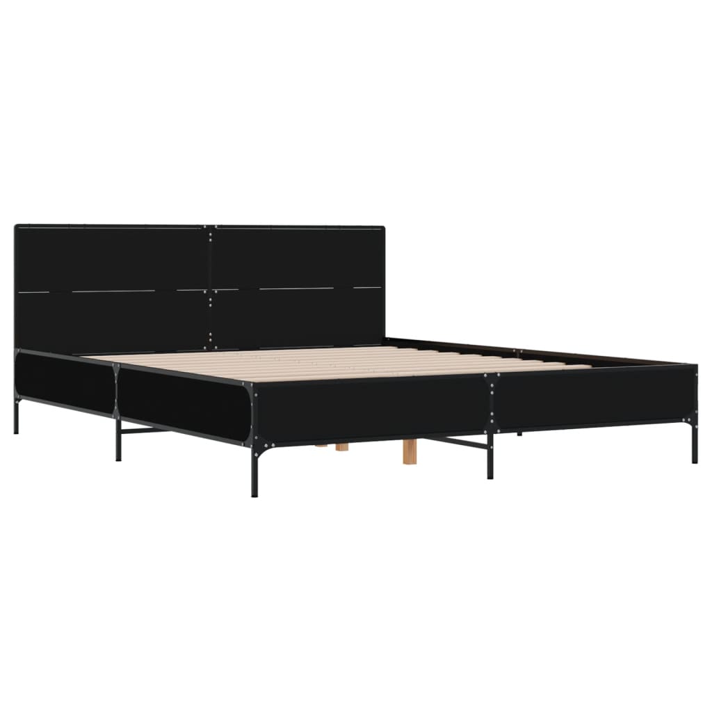 vidaXL Bed Frame without Mattress Black 140x190 cm