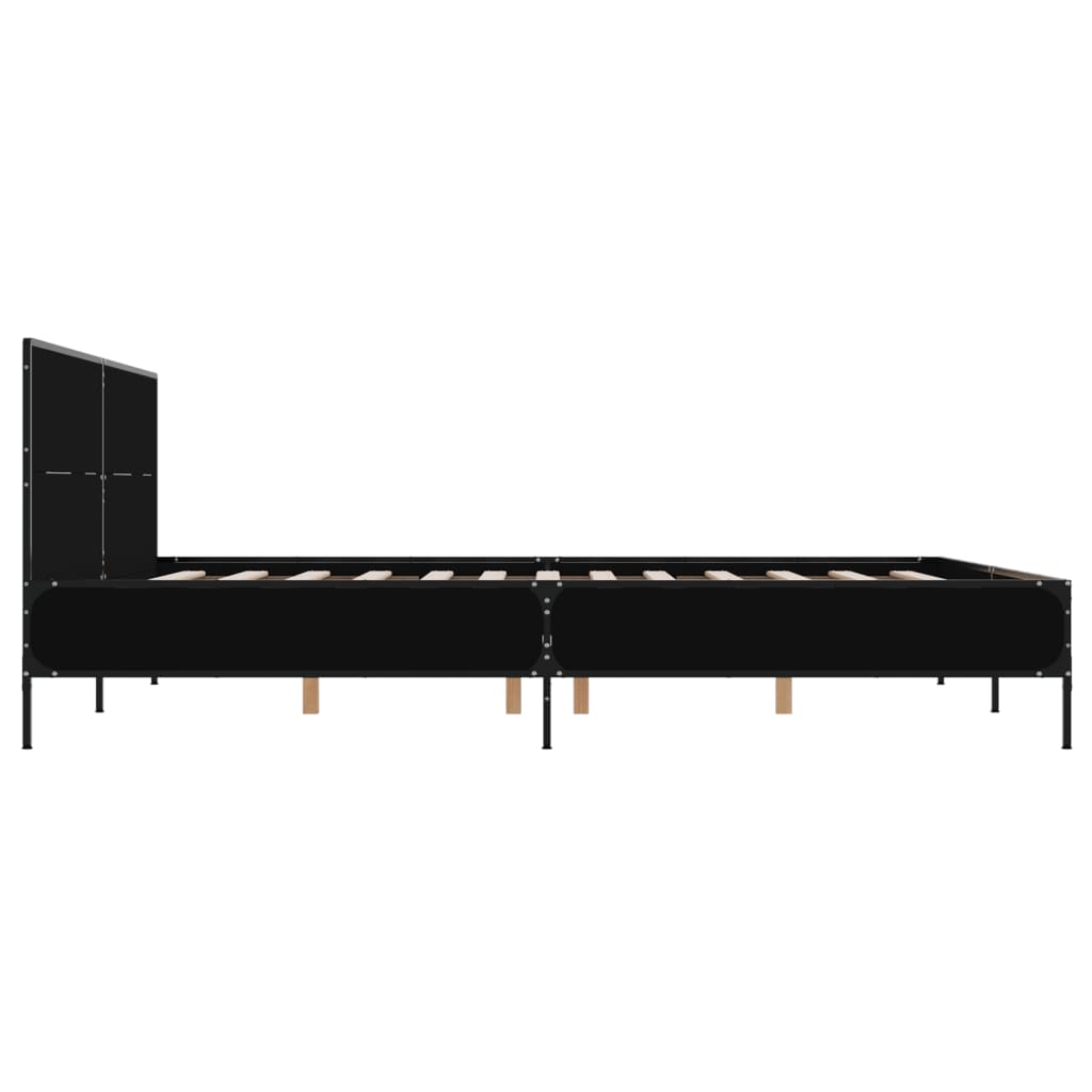 vidaXL Bed Frame without Mattress Black 140x190 cm