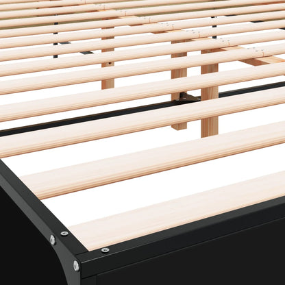 vidaXL Bed Frame without Mattress Black 140x190 cm