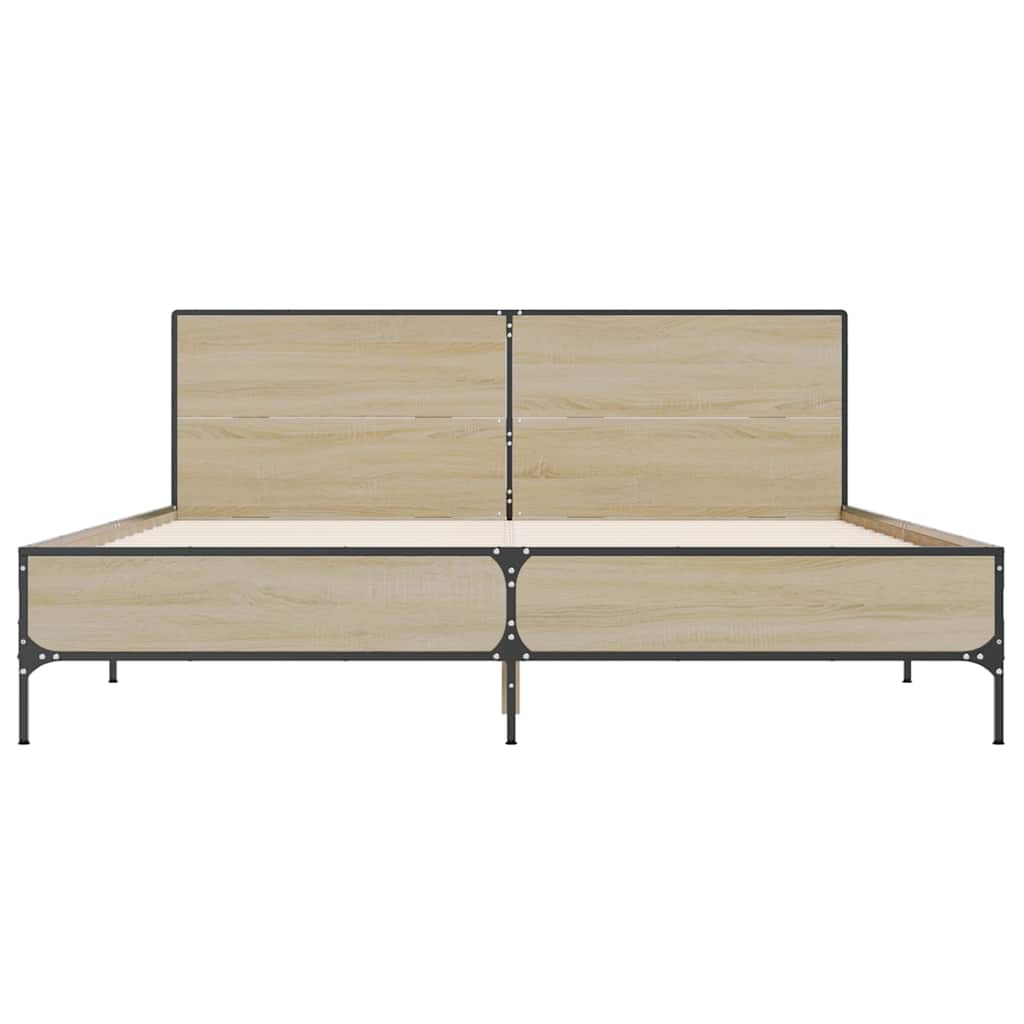 vidaXL Bed Frame without Mattress Sonoma Oak 140x190 cm