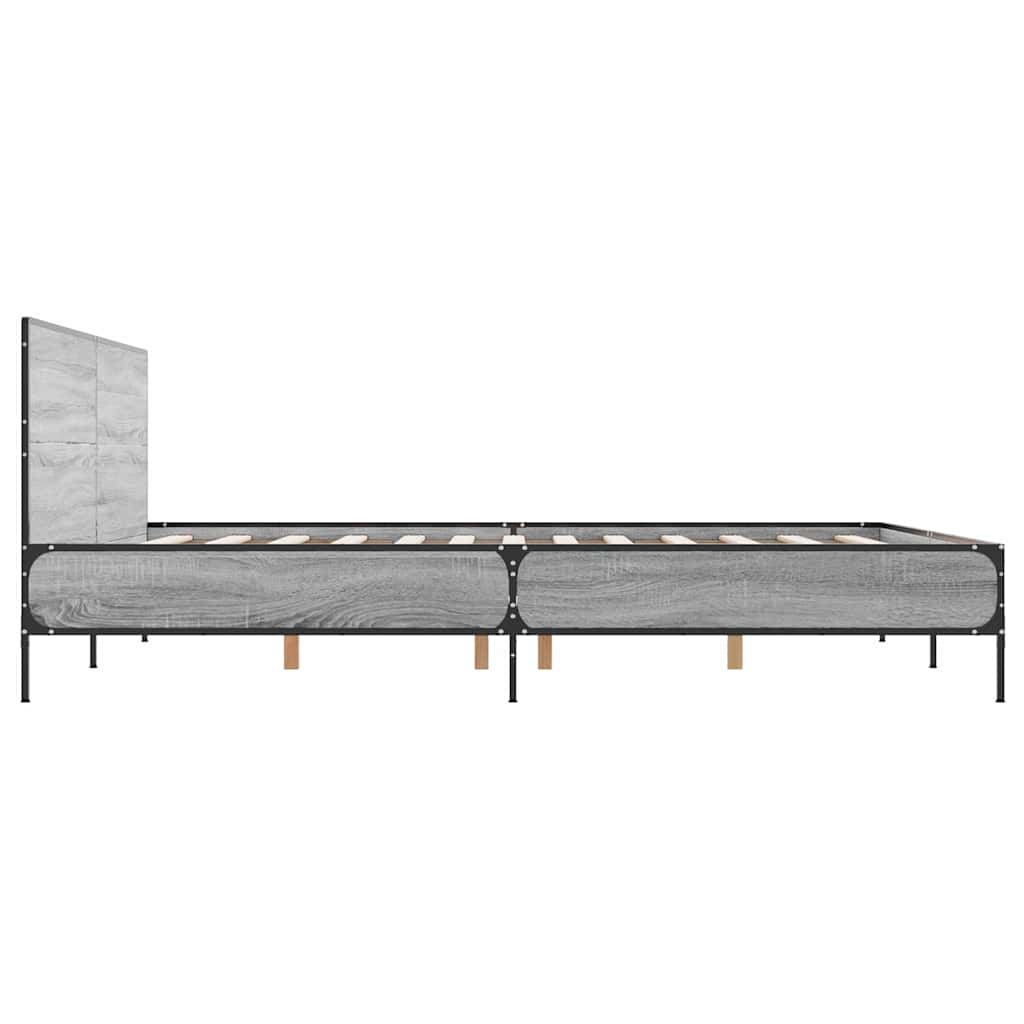 vidaXL Bed Frame without Mattress Grey Sonoma 140x190 cm