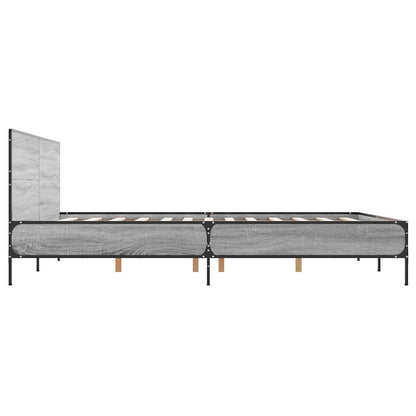 vidaXL Bed Frame without Mattress Grey Sonoma 140x190 cm