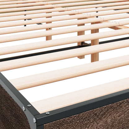 vidaXL Bed Frame without Mattress Brown Oak 140x190 cm