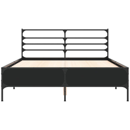 vidaXL Bed Frame | Black | Engineered wood | Double | Bed Frame | Rectangular