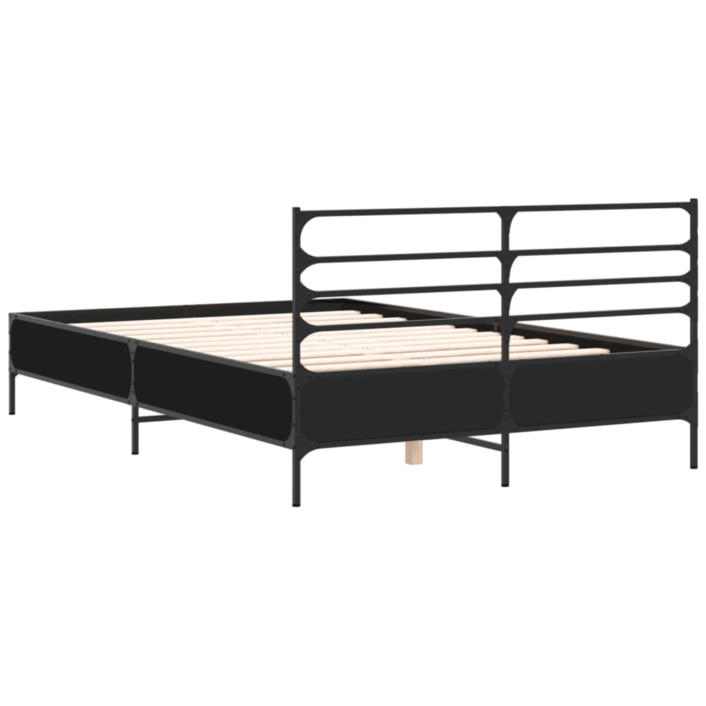 vidaXL Bed Frame | Black | Engineered wood | Double | Bed Frame | Rectangular