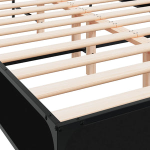 vidaXL Bed Frame Black 140x200 cm Engineered Wood and Metal