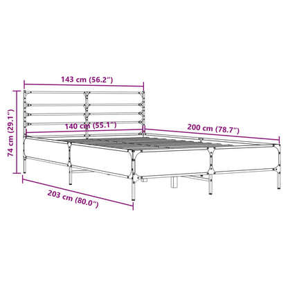 vidaXL Bed Frame | Black | Engineered wood | Double | Bed Frame | Rectangular