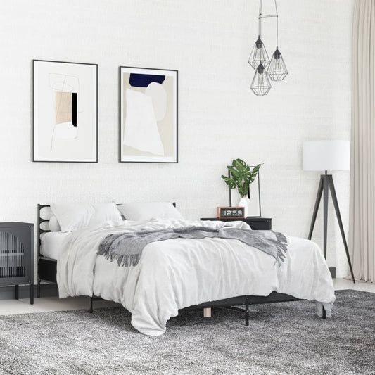 vidaXL Bed Frame | Black | Engineered wood | Double | Bed Frame | Rectangular