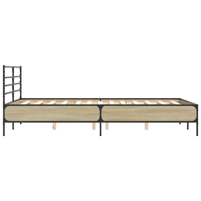 vidaXL Bed Frame without Mattress Sonoma Oak 140x200 cm