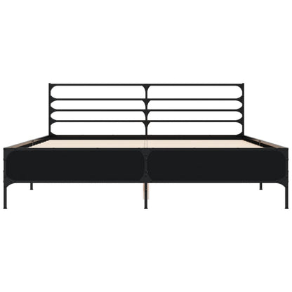 vidaXL Bed Frame without Mattress Black 150x200 cm King Size