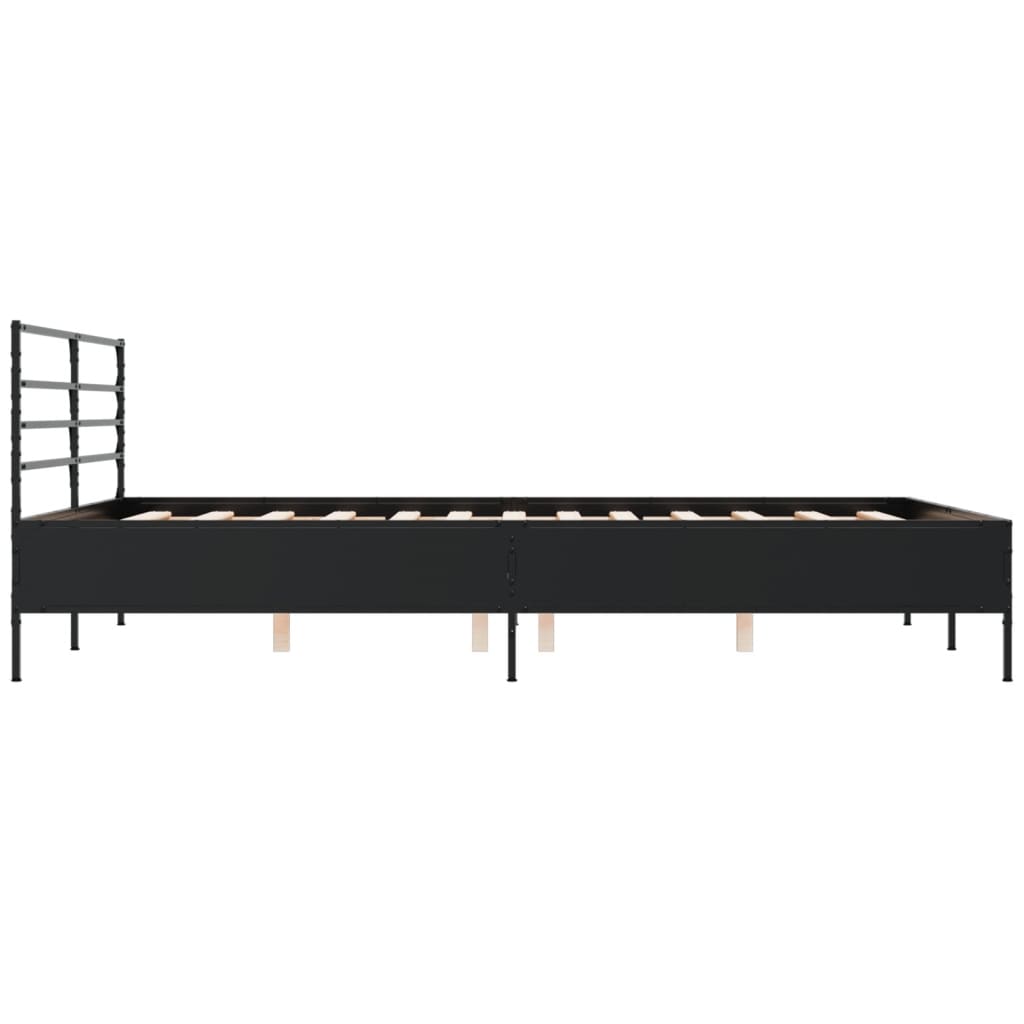 vidaXL Bed Frame without Mattress Black 150x200 cm King Size