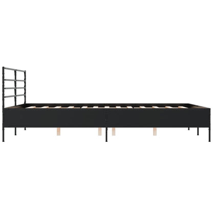 vidaXL Bed Frame without Mattress Black 150x200 cm King Size
