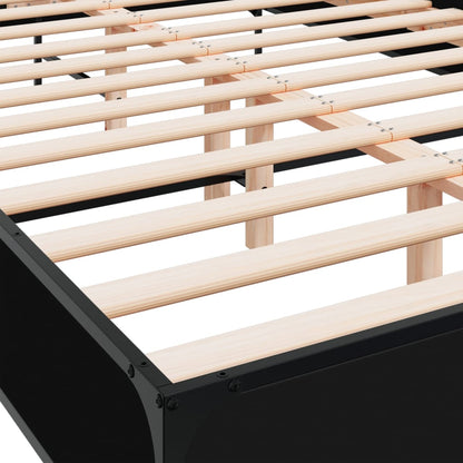 vidaXL Bed Frame without Mattress Black 150x200 cm King Size