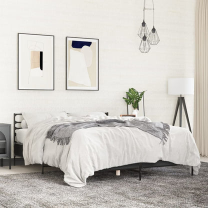 vidaXL Bed Frame without Mattress Black 150x200 cm King Size