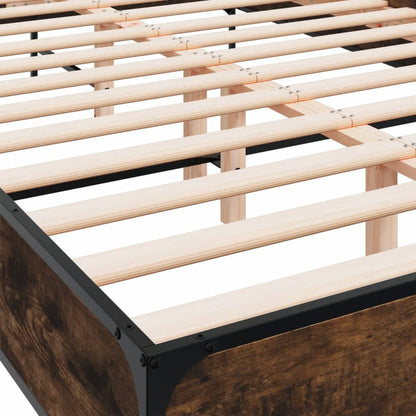 vidaXL Bed Frame | Smoked Oak | Engineered Wood, Metal | King | Bed Frame