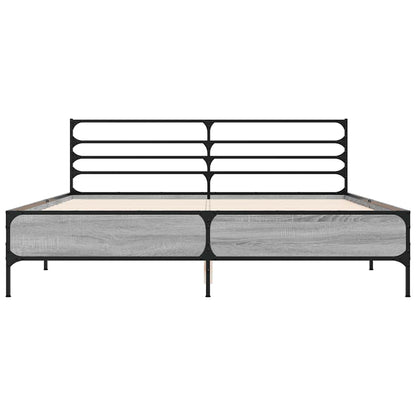 vidaXL Bed Frame without Mattress Grey Sonoma 150x200 cm King Size