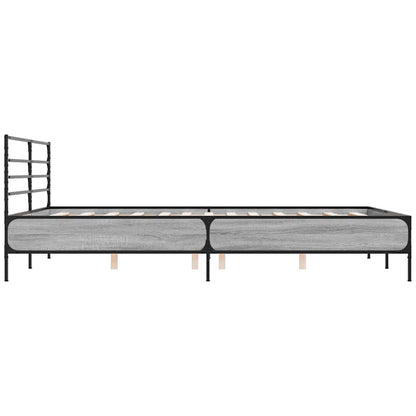 vidaXL Bed Frame without Mattress Grey Sonoma 150x200 cm King Size