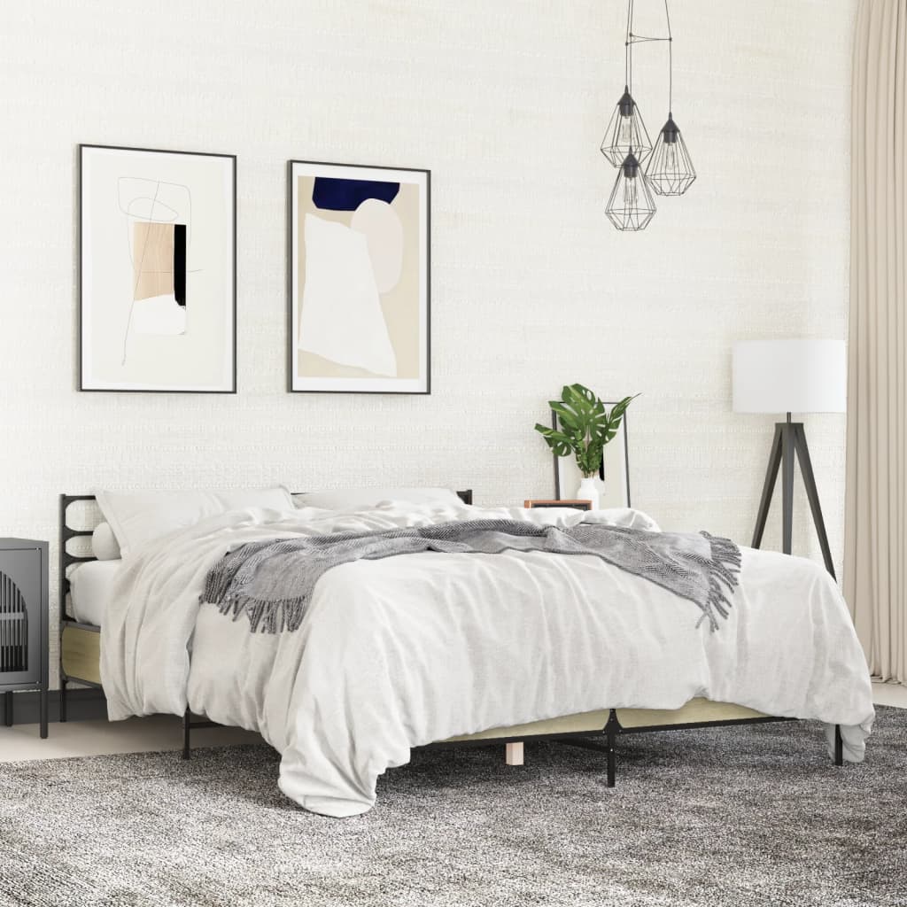 vidaXL Bed Frame without Mattress Sonoma Oak 160x200 cm