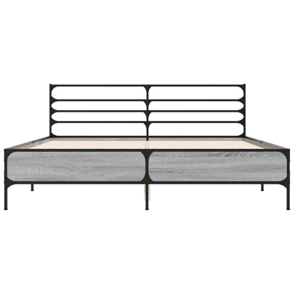 vidaXL Bed Frame without Mattress Grey Sonoma 160x200 cm