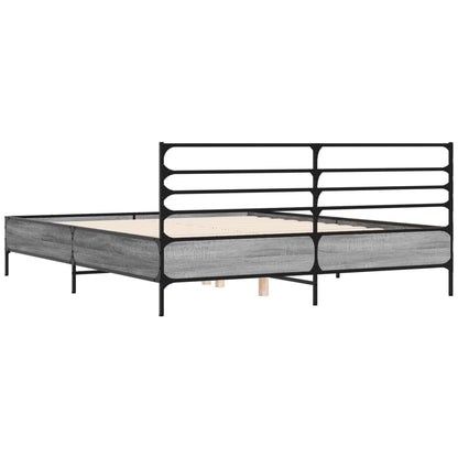 vidaXL Bed Frame without Mattress Grey Sonoma 160x200 cm