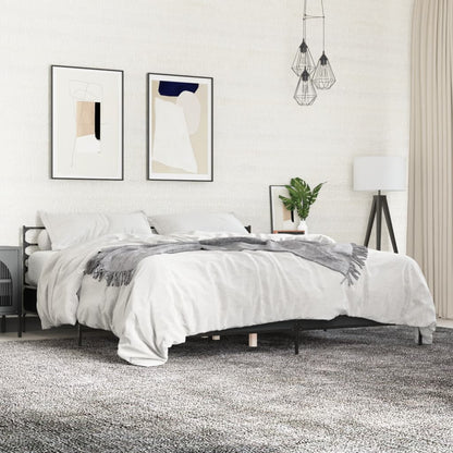 vidaXL Bed Frame | Black | Engineered wood, metal, plywood | Double |  Durable