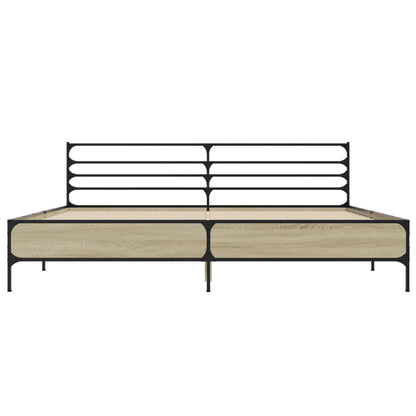 vidaXL Bed Frame | Sonoma Oak | Engineered Wood, Metal | Double | Modern