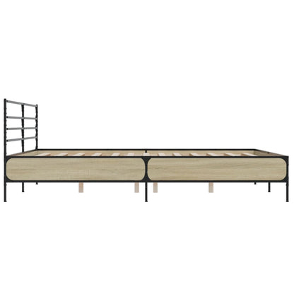 vidaXL Bed Frame | Sonoma Oak | Engineered Wood, Metal | Double | Modern