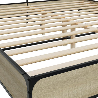 vidaXL Bed Frame | Sonoma Oak | Engineered Wood, Metal | Double | Modern