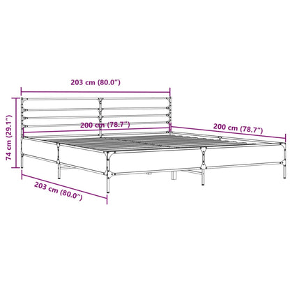 vidaXL Bed Frame | Sonoma Oak | Engineered Wood, Metal | Double | Modern