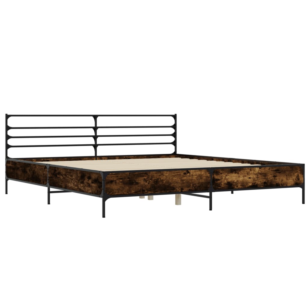 vidaXL Bed Frame | Smoked Oak | Engineered Wood | Double | Bed Frame