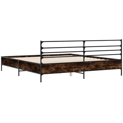 vidaXL Bed Frame | Smoked Oak | Engineered Wood | Double | Bed Frame