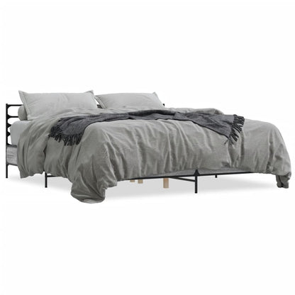 vidaXL Bed Frame | Grey Sonoma | Engineered Wood and Metal | Double | Bed Frame