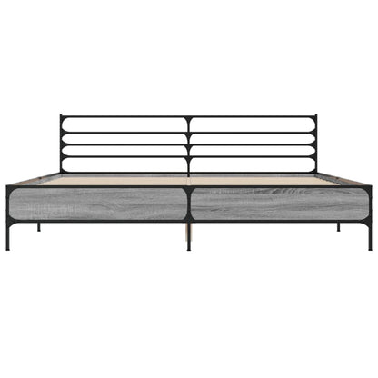 vidaXL Bed Frame | Grey Sonoma | Engineered Wood and Metal | Double | Bed Frame