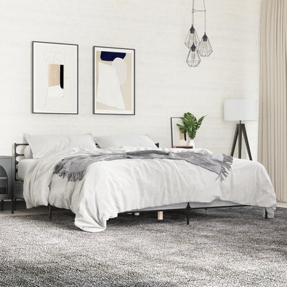 vidaXL Bed Frame | Grey Sonoma | Engineered Wood and Metal | Double | Bed Frame