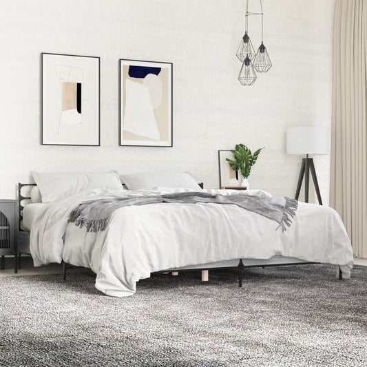 vidaXL Bed Frame | Grey Sonoma | Engineered Wood and Metal | Double | Bed Frame