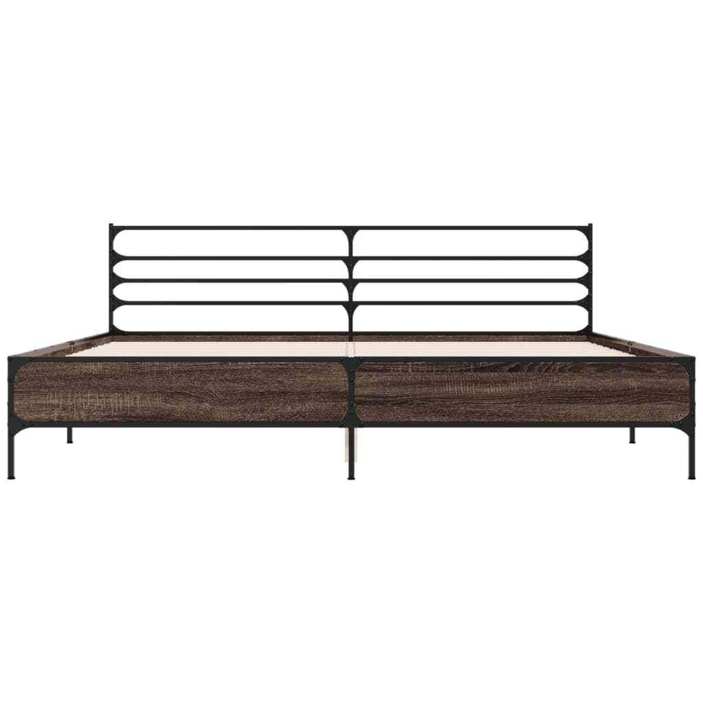 vidaXL Bed Frame without Mattress Brown Oak 200x200 cm