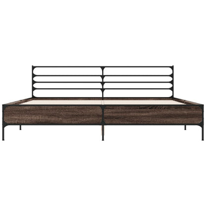 vidaXL Bed Frame without Mattress Brown Oak 200x200 cm