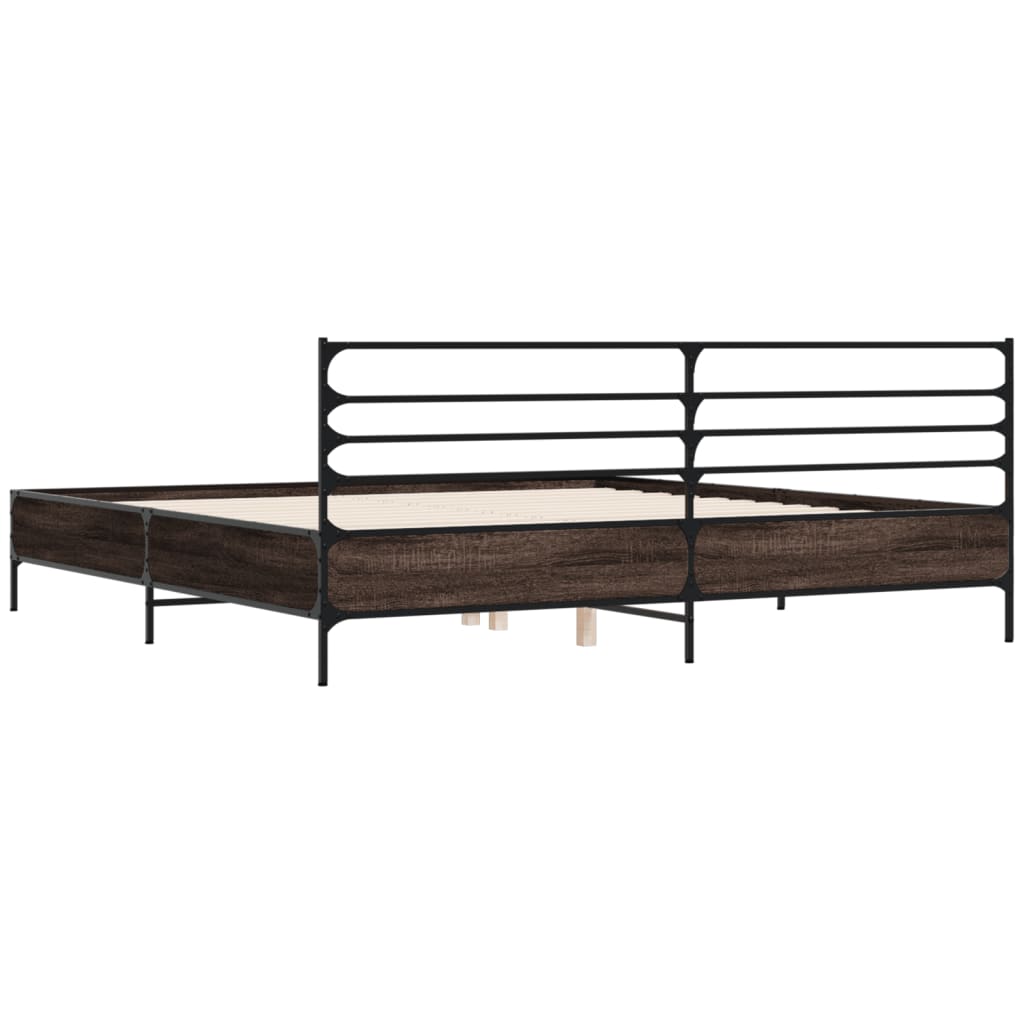 vidaXL Bed Frame without Mattress Brown Oak 200x200 cm