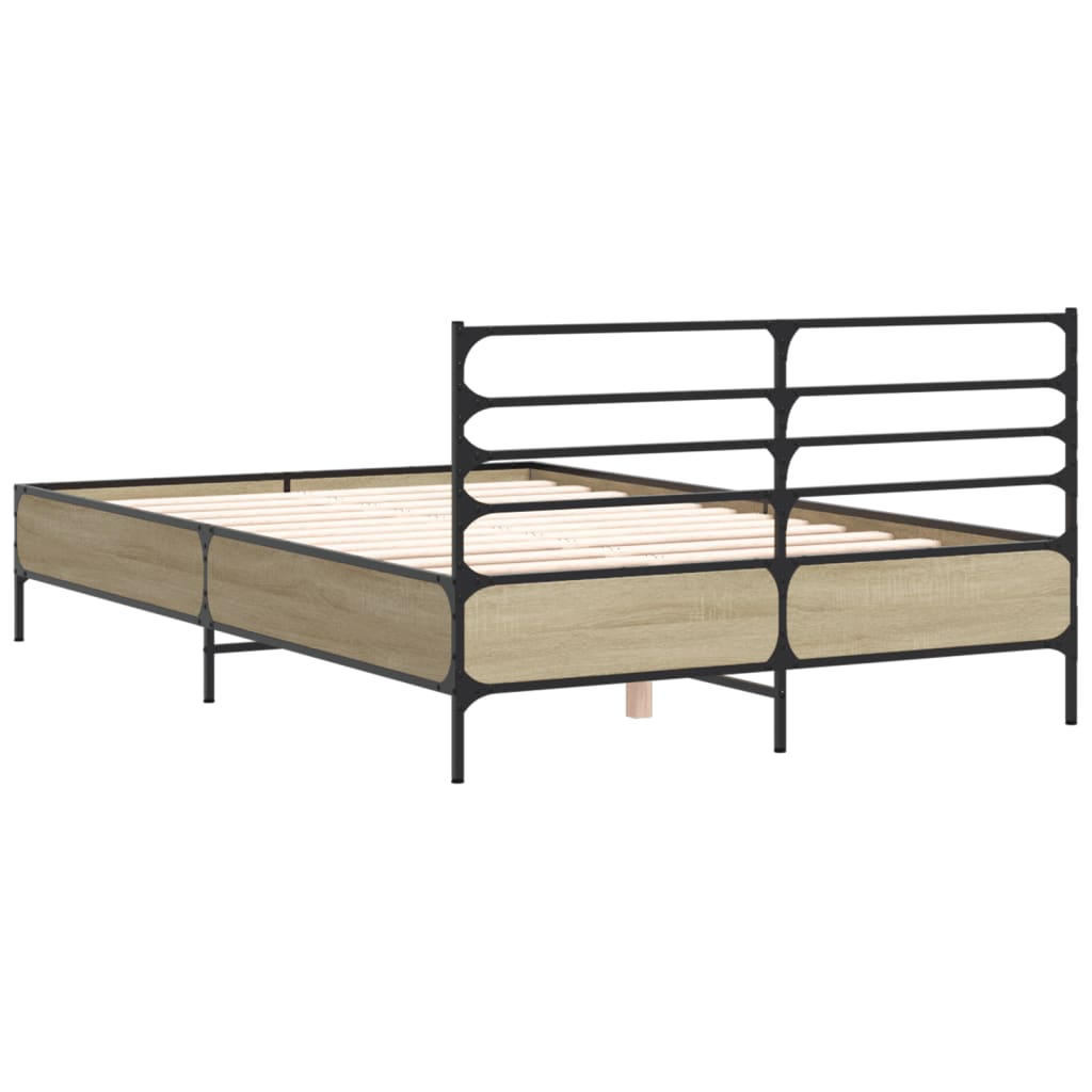 vidaXL Bed Frame without Mattress Sonoma Oak 120x190 cm Small Double