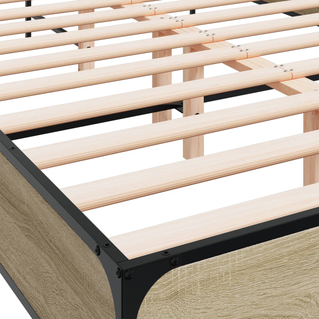 vidaXL Bed Frame without Mattress Sonoma Oak 120x190 cm Small Double