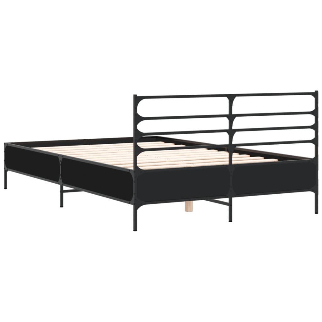 vidaXL Bed Frame without Mattress Black 135x190 cm Double