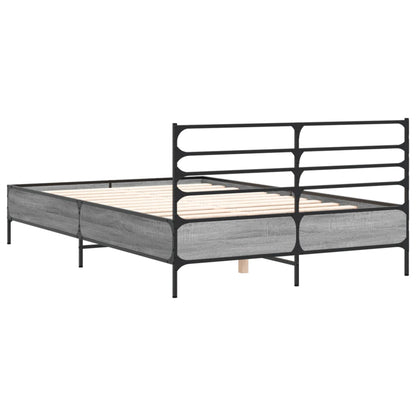 vidaXL Bed Frame without Mattress Grey Sonoma 135x190 cm Double