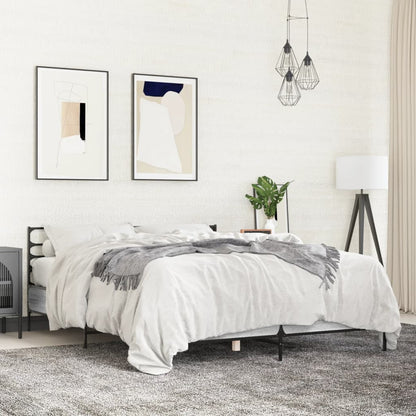 vidaXL Bed Frame without Mattress Grey Sonoma 135x190 cm Double
