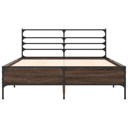 vidaXL Bed Frame | Brown Oak | Engineered Wood | 135x190 cm Double |  Durable