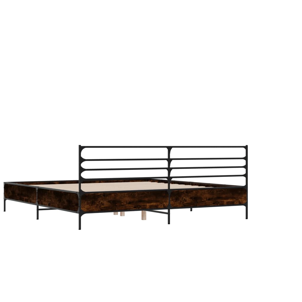 vidaXL Bed Frame | Brown Oak | Engineered Wood | 135x190 cm Double |  Durable