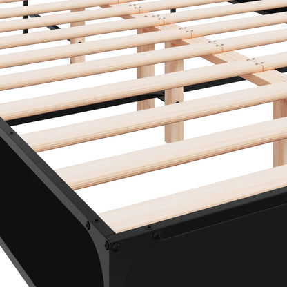 vidaXL Bed Frame | Black | Engineered wood and metal | Double | Modern