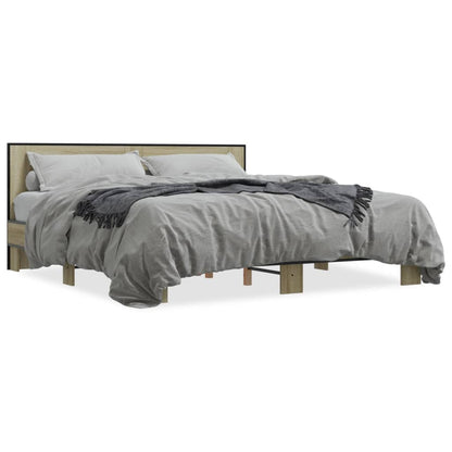 vidaXL Bed Frame | Sonoma Oak | Engineered wood, metal | Double | Durable
